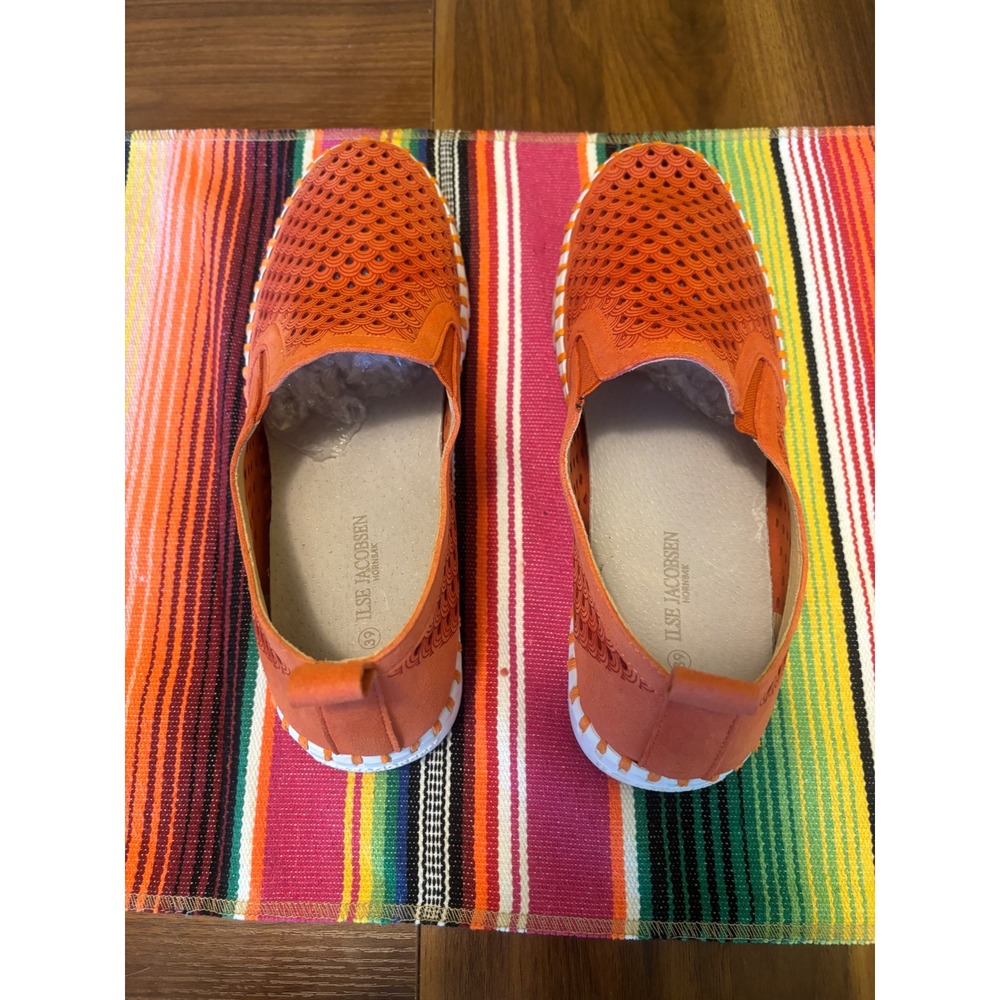 Ilse Jacobsen Tulip 139 Perforated Slip On Sneakers Orange Womens 39 - Picture 5 of 9